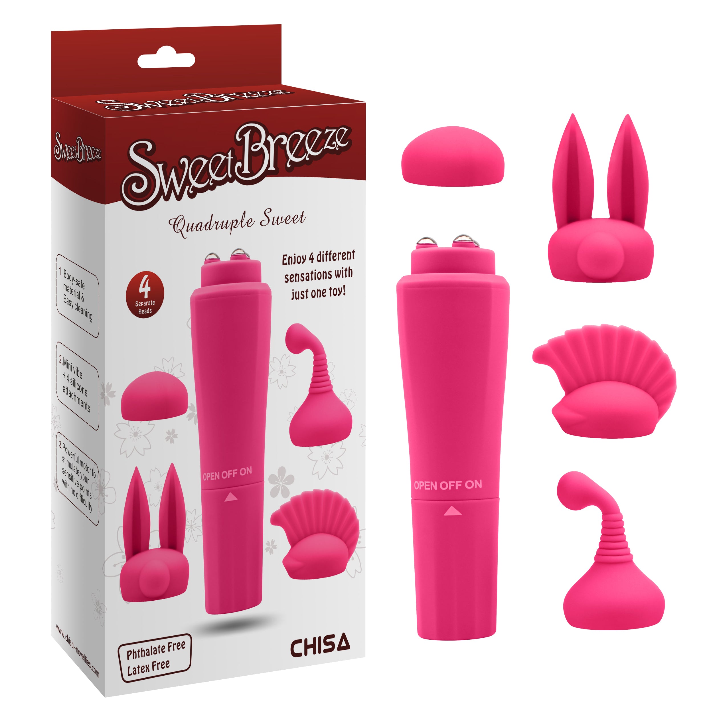 Vibrador cabezal intercambiable Quadruple Sweet