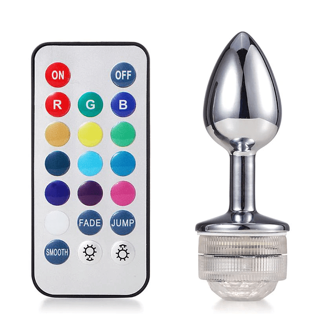 Plug anal luz led con control